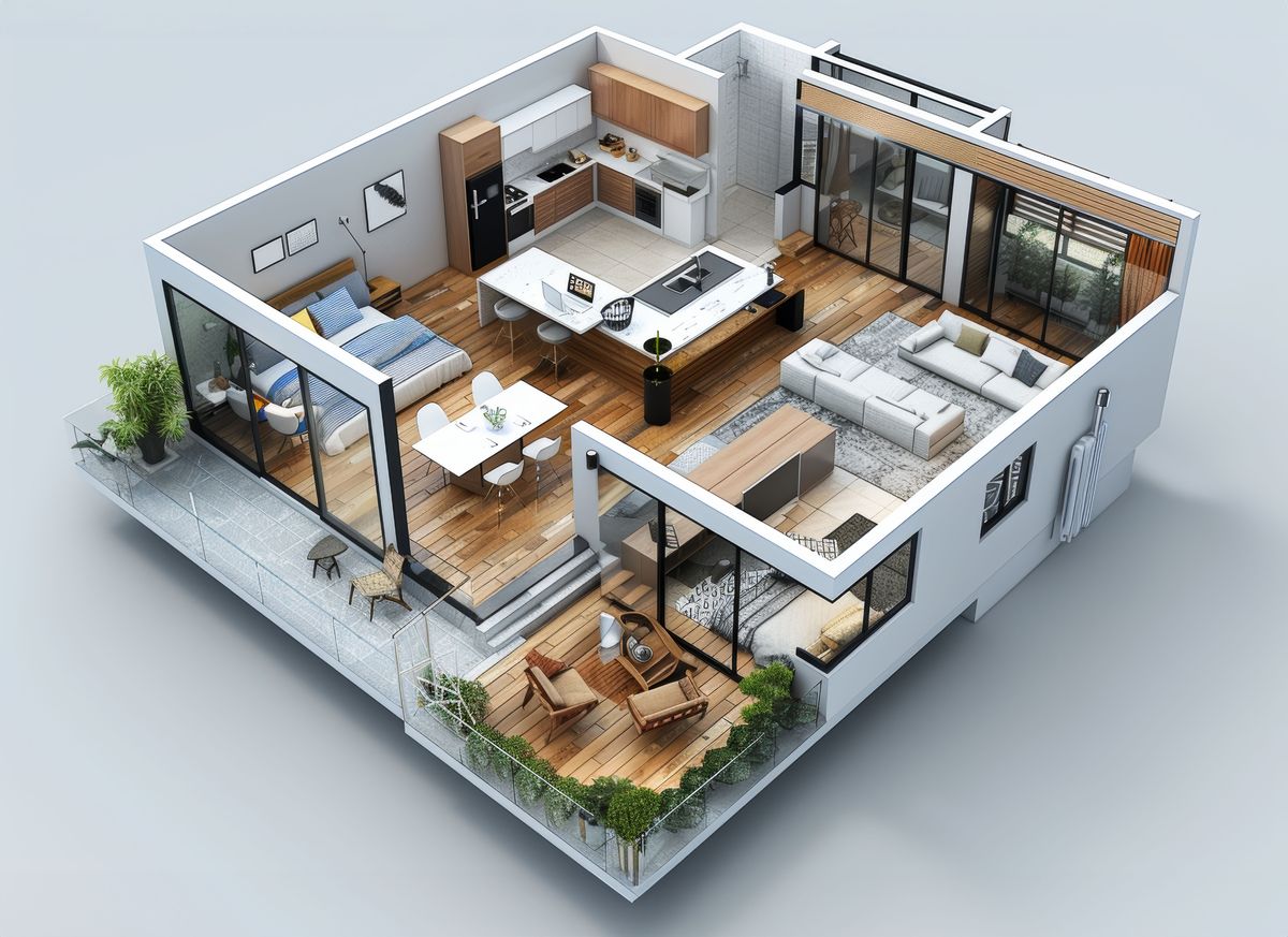 ??3d?????????????????3d house model/one room apartment floor pla